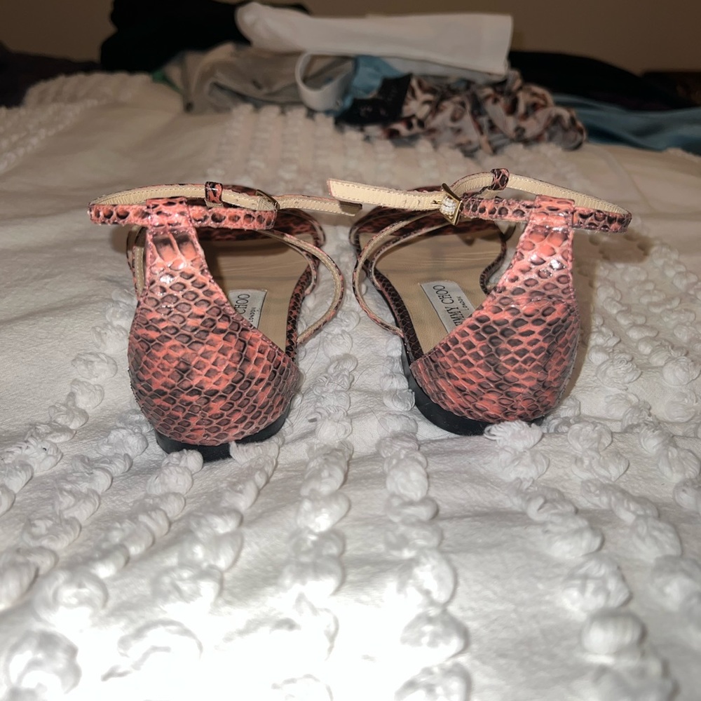 Jimmy Choo Gladiator Flat Sandles - Python Pink - image 5